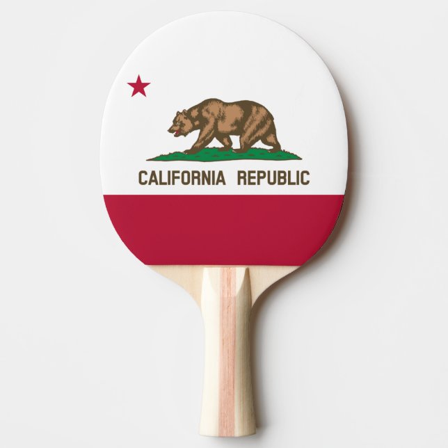 Raquette De Ping Pong Drapeau de l'ours de la République de Californie : (Devant)