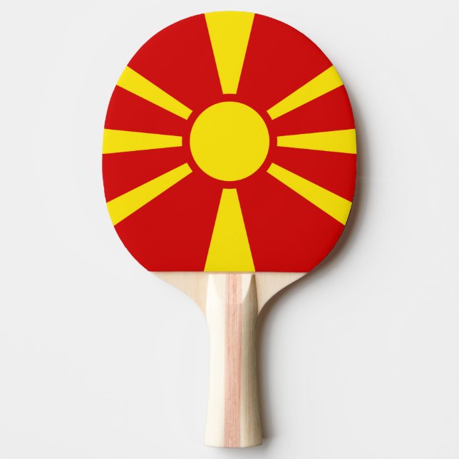 Raquette De Ping Pong Drapeau de Macédoine du Nord (Devant)
