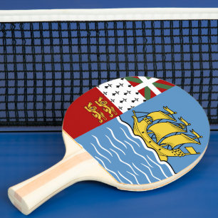 Raquette De Ping Pong Drapeau de Saint-Pierre-et-Miquelon
