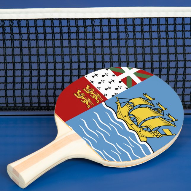 Raquette De Ping Pong Drapeau de Saint-Pierre-et-Miquelon (Insitu)