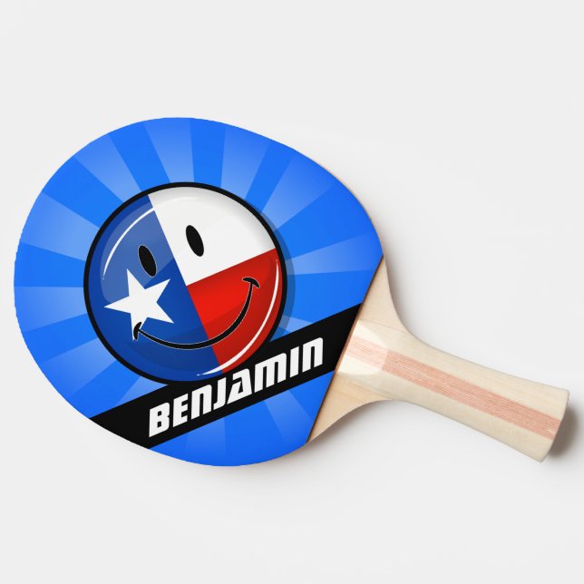 Raquette De Ping Pong Drapeau de sourire du Texas (Côté)