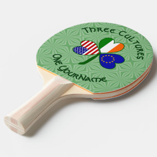 Raquette De Ping Pong Drapeau de Trèfle personnalisé de l'Union européen