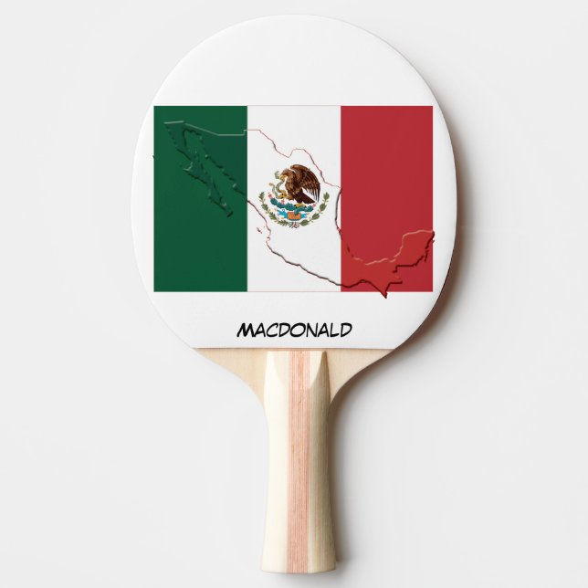 Raquette De Ping Pong DRAPEAU ET CARTE MEXICO Personnalisés (Devant)