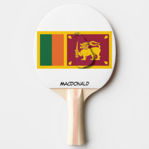 Raquette De Ping Pong DRApeau ET CARTE SRI LANKA Personnalisés