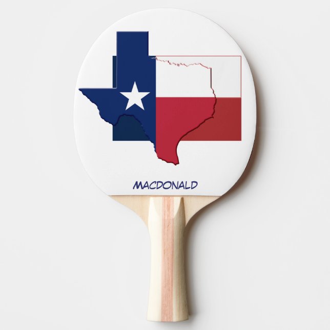 Raquette De Ping Pong DRAPEAU ET CARTE TEXAS Personnalisés (Devant)