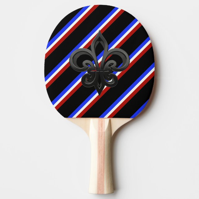 Raquette De Ping Pong Drapeau français de rayures (Devant)