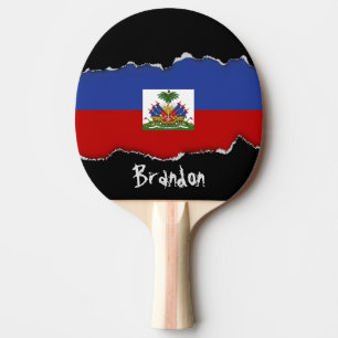 Raquette De Ping Pong Drapeau haïtien classique