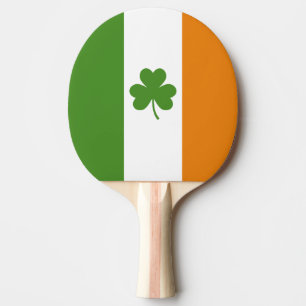 Raquette De Ping Pong Drapeau irlandais de la Saint Patrick avec Shamroc