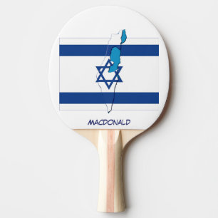 Raquette De Ping Pong DRAPEAU ISRAÉLIEN & CARTE Personnalisé