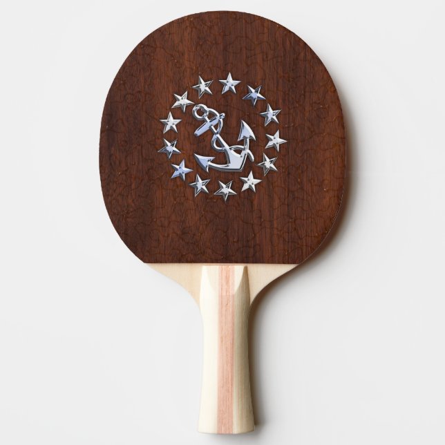 Raquette De Ping Pong Drapeau nautique américain Wet Mahogany (Dos)