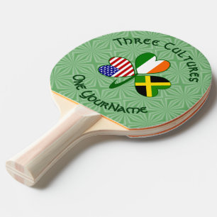 Raquette De Ping Pong Drapeau personnalisé du trèfle américain irlandais