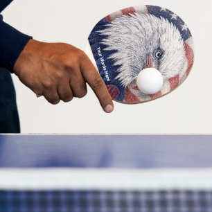 Raquette De Ping Pong Drapeau personnalisé rouge blanc bleu aigle étoile