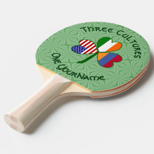 Raquette De Ping Pong Drapeau personnalisé trèfle américain irlandais ar