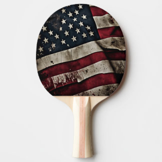 Raquette De Ping Pong Drapeau rétro américain Patriotic Ping Paddle