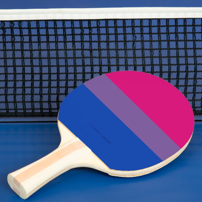 Raquette De Ping Pong Drapeau SlipperyJoe's Bisexual Pride lavande-rose (Insitu)