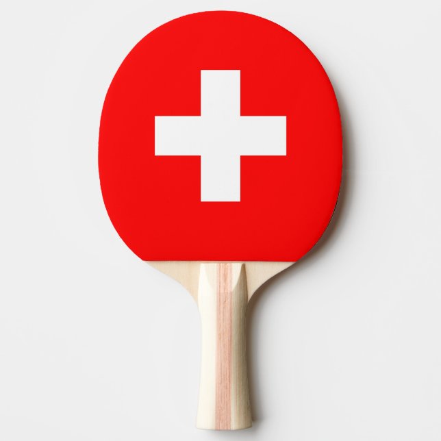 Raquette De Ping Pong Drapeau Suisse (Devant)