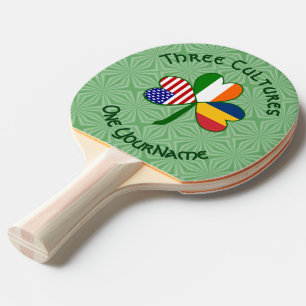 Raquette De Ping Pong Drapeau Trèfle Personnalisé Chad Irlande États-Uni