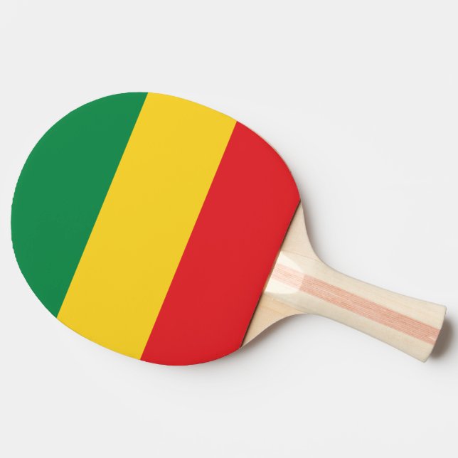 Raquette De Ping Pong Drapeau vert, jaune et rouge (Côté)
