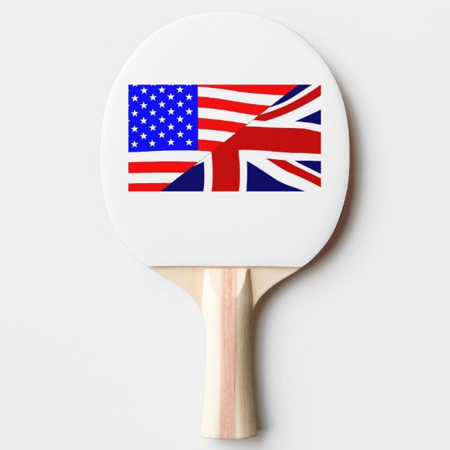 Raquette De Ping Pong Drapeaux américains et britanniques (Devant)