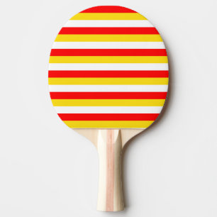 Raquette De Ping Pong drapeaux de Guernesey rayures rouge jaune blanc mo