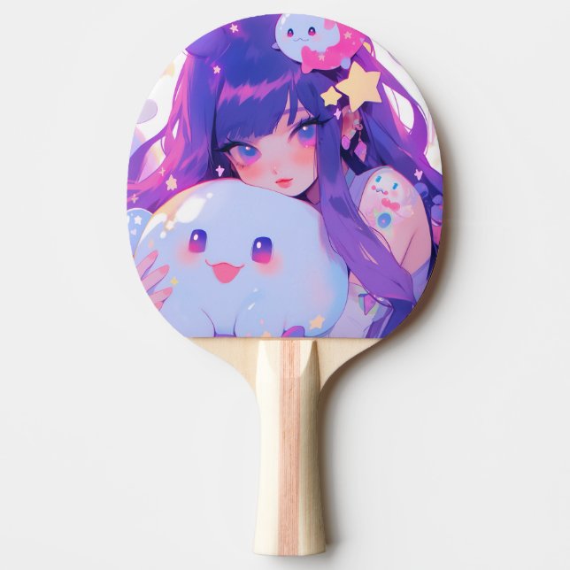 Raquette De Ping Pong Dreamy Pastel Kawaii Magical Anime Girl Esthétique (Devant)