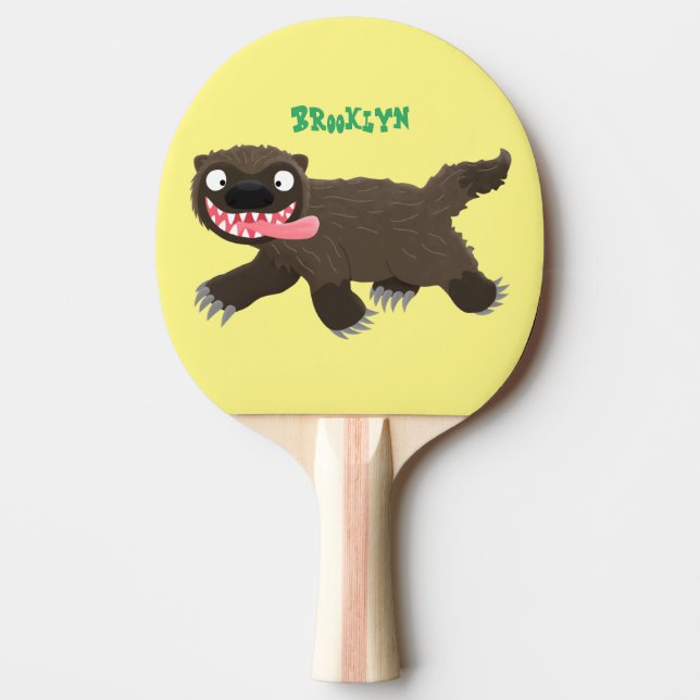 Raquette De Ping Pong Drôle animal avide de carcajou (Devant)