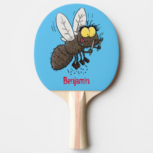 Raquette De Ping Pong Drôle dessin animé d'insecte de la mouche à cheval