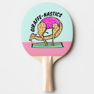 Raquette De Ping Pong Drôle dessin animé yoga gymnastique girafe