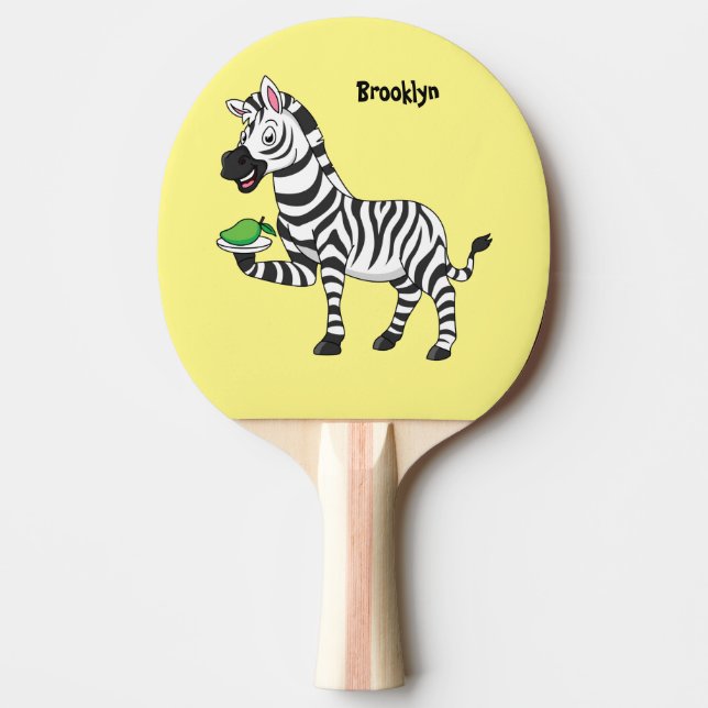 Raquette De Ping Pong Drôle dessin animé zèbre (Devant)