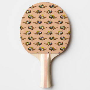 Raquette De Ping Pong Drôle mignon oiseau avec Motif de panier d'oeufs c