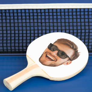 Raquette De Ping Pong Drôle photo du visage d'homme personnalisé