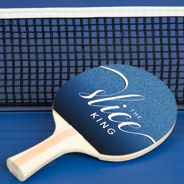 Raquette De Ping Pong Drôle Script La tranche King Blue Parties scintill (Insitu)