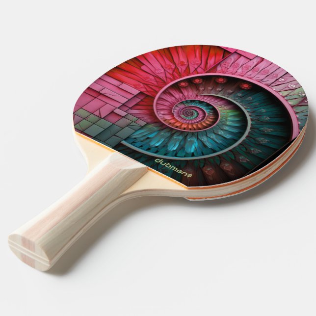 Raquette De Ping Pong Dubman Designs : Spirale mosaïque de Fibonacci (Devant Angle)