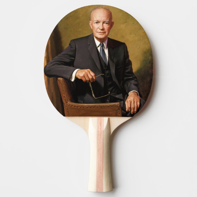 Raquette De Ping Pong Dwight Eisenhower Président Portrait de la Maison  (Devant)