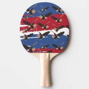 Raquette De Ping Pong Eagle Bird USA Patriotic American Flag