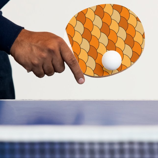 Raquette De Ping Pong Écailés de dragon, éventails, vagues, Seigaiha, or (Insitu)