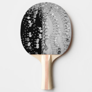 Raquette De Ping Pong Écharpe noire et argentée classique