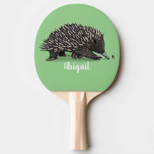 Raquette De Ping Pong Echidna mignonne avec dessin animé d'abeille (Devant)