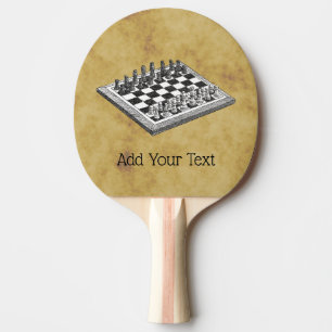 Raquette De Ping Pong Échiquier et jeu d'échecs vintage WBG en détresse