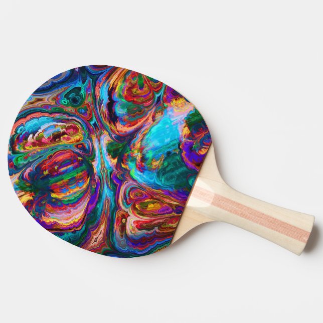 Raquette De Ping Pong Éclaboussure moderne de peintures  (Côté)