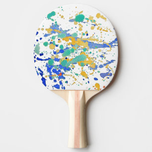 Raquette De Ping Pong Éclaboussures de peinture d'aquarelle
