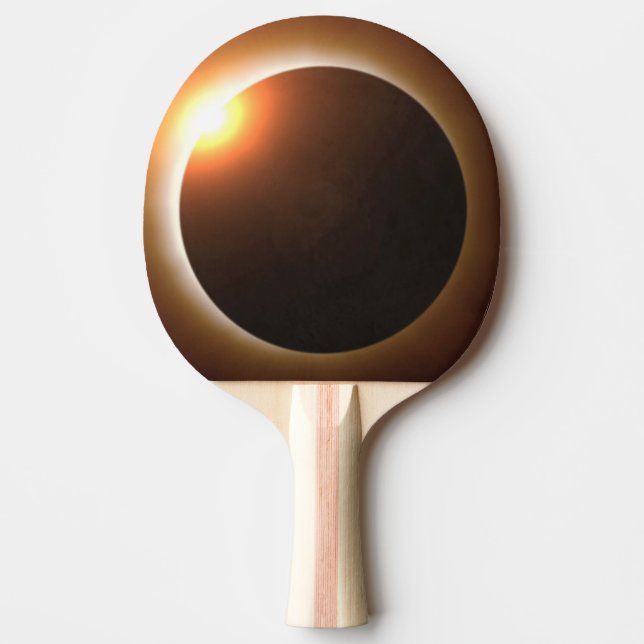 Raquette De Ping Pong Éclipse solaire totale d'or (Devant)