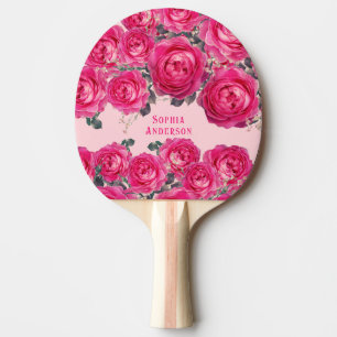 Raquette De Ping Pong Elégant Bouquet de Roses personnalisé