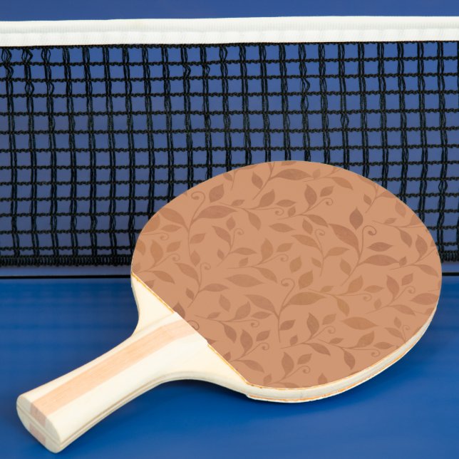 Raquette De Ping Pong Élégant Brown Abstrait Feuilles d'automne Motif (Insitu)
