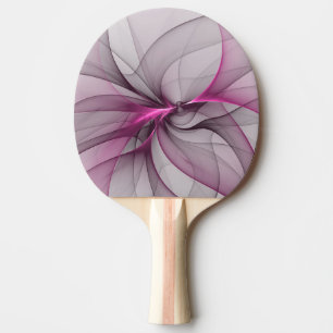 Raquette De Ping Pong Élégant Chaos Moderne Art Fractal Abstrait Rose