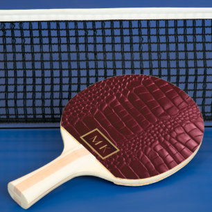 Raquette De Ping Pong Élégant crocodile des Faux rouges de Bourgogne