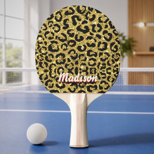 Raquette De Ping Pong Élégant faux strass imprimé animal 3D Monogramme