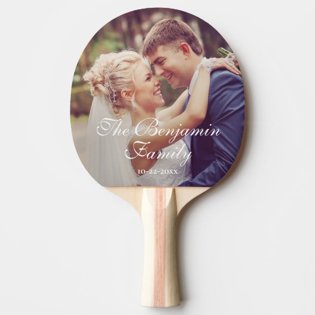 Raquette De Ping Pong Élégant Mariage Couple Table Tennis Personnalisé (Devant)