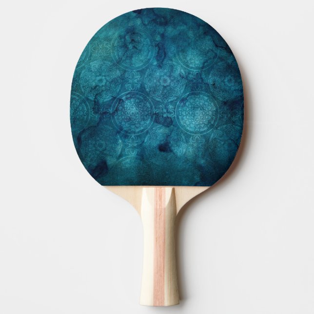 Raquette De Ping Pong Elégant Motif d'aquarelle Mandala Turquoise (Devant)
