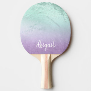 Raquette De Ping Pong Élégant parties scintillant moderne sombre viole